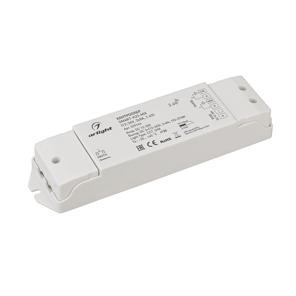 Контроллер SMART-K22-MIX (12-36V, 2x8A, 2.4G) (Arlight, IP20 Пластик, 5 лет) Lednikoff