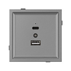 Механизм USB розетки SCT-TENDO-MUAC-PL-GR (5V, 3A, QC3) (Arlight, Графитовый) Lednikoff