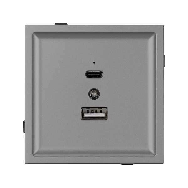 Механизм USB розетки SCT-TENDO-MUAC-PL-GR (5V, 3A, QC3) (Arlight, Графитовый) Lednikoff