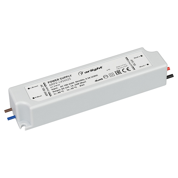 Блок питания ARPV-LV24025 (24V, 1.0A, 24W) (Arlight, IP67 Пластик, 2 года) Lednikoff