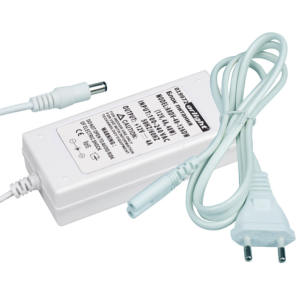 Блок питания ARDV-48-12ADW (12V, 4A, 48W) (Arlight, Адаптер, 2 года) Lednikoff