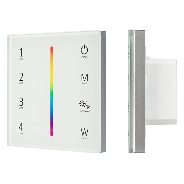 Панель Sens SMART-P45-RGBW White (230V, 4 зоны, 2.4G) (Arlight, IP20 Пластик, 5 лет) Lednikoff
