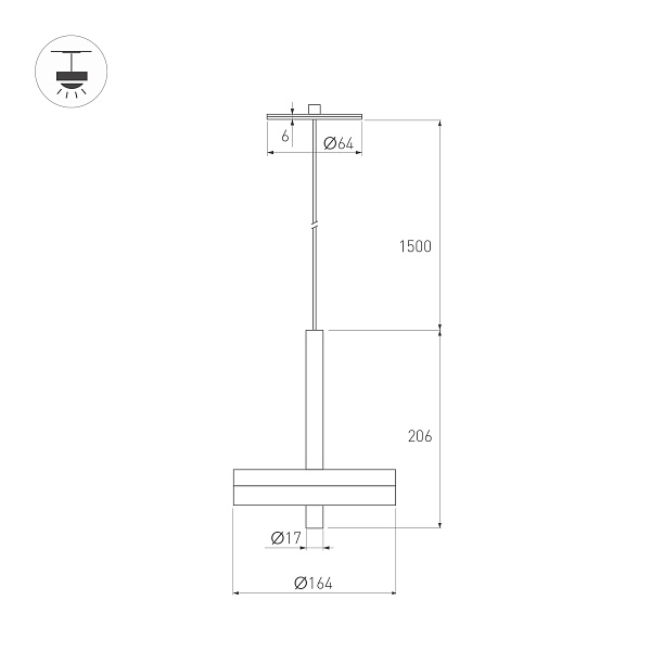 Светильник SP-MENTA-R165-12W Warm2700 (BK, 130 deg, 230V) (Arlight, IP20 Мрамор, 5 лет) Lednikoff
