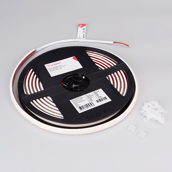 Светодиодная лента герметичная COB-PW-X480-10mm 24V Warm2700 (10 W/m, IP66, 5m) (Arlight, 5 лет) Lednikoff