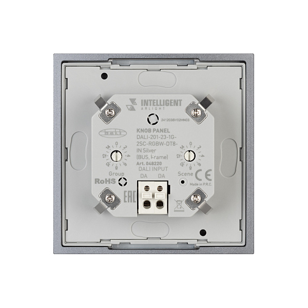INTELLIGENT ARLIGHT Кнопочная панель DALI-201-23-1G-2SC-RGBW-DT8-IN Silver (BUS, Frame) (IARL, IP20 Металл, 3 года) Lednikoff