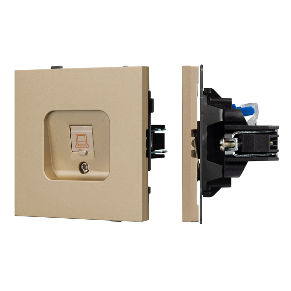 Механизм компьютерной розетки SCT-TENDO-MPC1-SFPL-GD (RJ-45, CAT6) (Arlight, Матовый песочный) Lednikoff