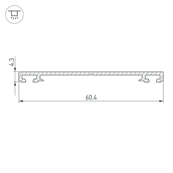 Профиль-держатель PHS-3X-BASE-H4.3-2000 ANOD (Arlight, Алюминий) Lednikoff