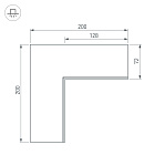 Угол SL-LINIA55-FANTOM внутренний (Arlight, Металл) Lednikoff