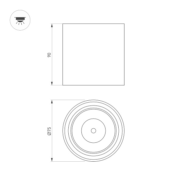 Светильник SP-SALT-R75-8W Warm3000 (BK, 40 deg, 230V) (Arlight, IP44 Металл, 5 лет) Lednikoff