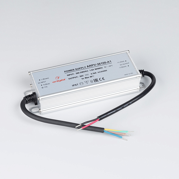 Блок питания ARPV-36150-A1 (36V, 4.16A, 150W) (Arlight, IP67 Металл, 3 года) Lednikoff
