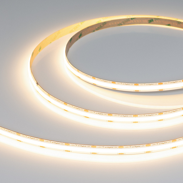 Светодиодная лента COB-X560-10mm 24V Warm3000 (5-15 W/m, IP20, 5m) (Arlight, -) Lednikoff