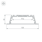 Профиль с экраном ARH-POWER-W120-F-2000 ANOD (Arlight, Алюминий) Lednikoff