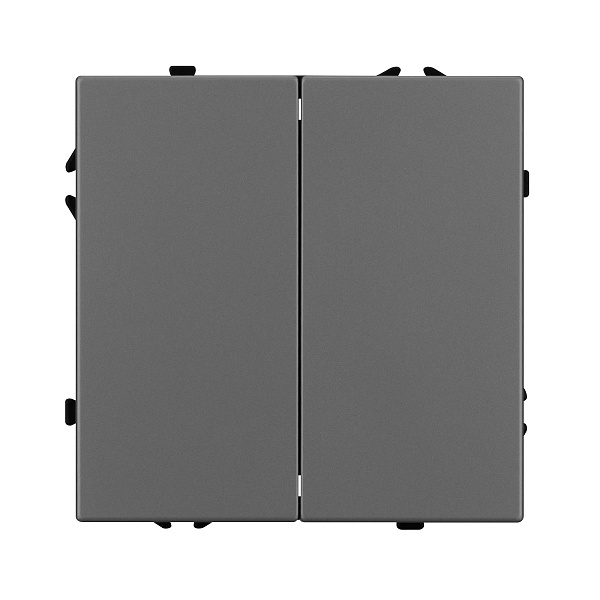 ARL NOBE Выключатель 2 кл софт-тач серый базальт SWT-MK02-SFPL-GR (250V, 10A) (Arlight, -) Lednikoff