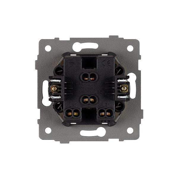 Механизм выключателя двухклавишный самовозвратный SWT-MKR2-PL-GR-V (250V, 10A) (Arlight, -) Lednikoff