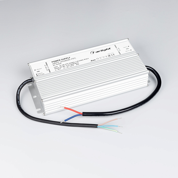 Блок питания ARPV-UH48600-PFC (48V, 12.5A, 600W) (Arlight, IP67 Металл, 7 лет) Lednikoff
