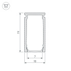 Профиль PIK-1019-2000 ANOD (Arlight, Алюминий) Lednikoff