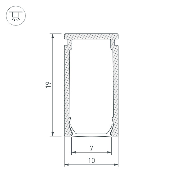 Профиль PIK-1019-2000 ANOD (Arlight, Алюминий) Lednikoff