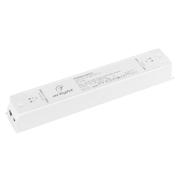 Блок питания ARV-SP-24180-PFC-A (24V, 7.5A, 180W) (Arlight, IP20 Пластик, 5 лет) Lednikoff