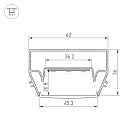 Профиль STRETCH-S-50-CEIL-CENTER-2000 (GAMMA50) (Arlight, Алюминий) Lednikoff