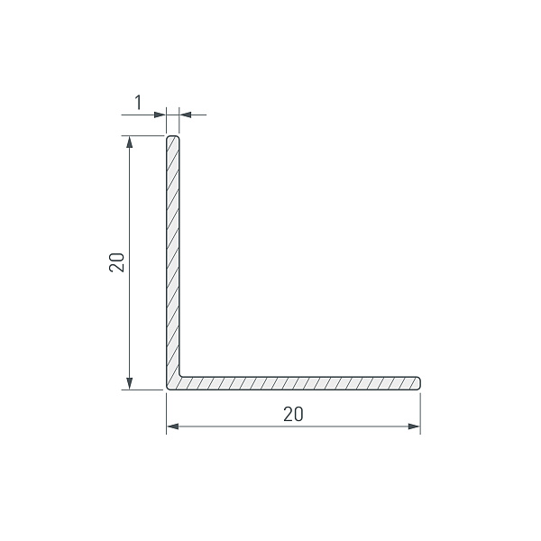 Уголок ARH-W20x20x1-3000 WHITE (Arlight, Алюминий) Lednikoff