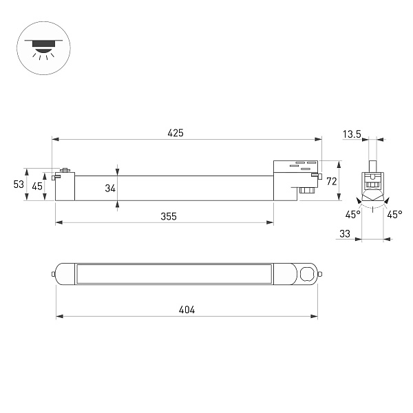 Светильник LGD-NEPTUN-4TR-L400-10W Day4000 (WH, 100 deg, 230V) (Arlight, IP20 Металл, 5 лет) Lednikoff