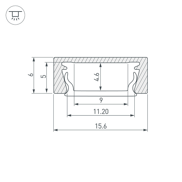 Профиль MIC-M-2000 ANOD (Arlight, Алюминий) Lednikoff