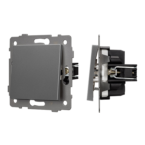 Механизм выключателя одноклавишный самовозвратный SWT-MKR1-PL-GR-V (250V, 10A) (Arlight, -) Lednikoff