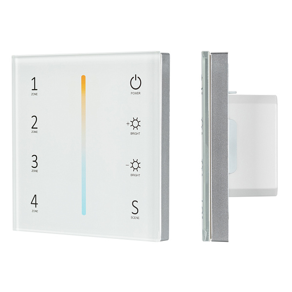 Панель Sens SMART-P38-MIX White (230V, 4 зоны, 2.4G) (Arlight, IP20 Пластик, 5 лет) Lednikoff