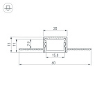 Профиль SL-LINIA20-FANTOM-2000 ANOD (Arlight, Алюминий) Lednikoff