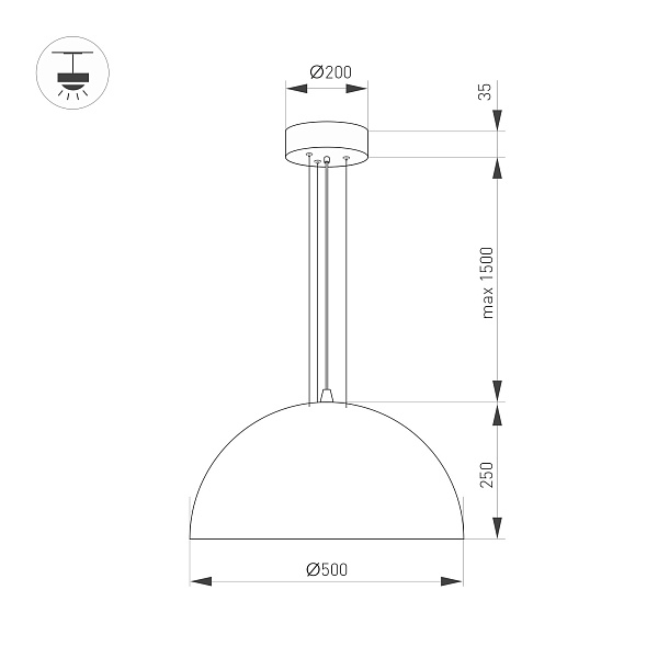 Светильник SP-RESTO-HANG-R500-30W Day4000 (BK, 100 deg, 230V) (Arlight, IP20 Металл, 3 года) Lednikoff
