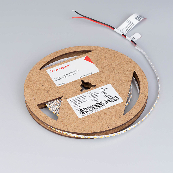 Светодиодная лента UL-A140-3.5mm 24V Warm2700 (6 W/m, IP20, 2835, 5m) (Arlight, узкая) Lednikoff