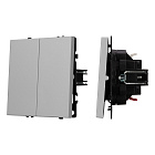 Механизм выключателя двухклавишный проходной SWT-NOBE-MKP2-SFPL-IS (230V, 10A) (Arlight, Никель) Lednikoff