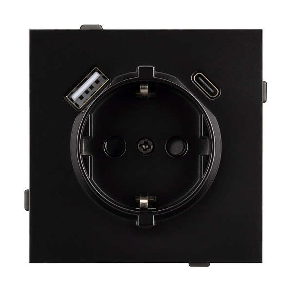 Механизм розетки с USB зарядкой SCT-TENDO-MUAC-PL-BK (230V, 16A) (Arlight, Черный) Lednikoff