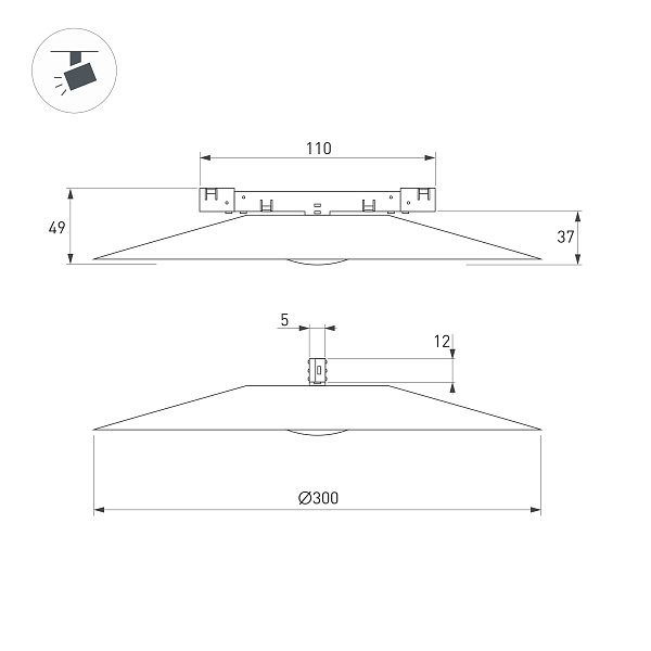 Светильник MAG-MICROCOSM-DISCO-R300-7W Warm3000 (BK, 36 deg, 24V) (Arlight, IP20 Металл, 5 лет)