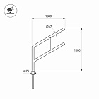 Кронштейн OXOR-SG2-1500x76-L1500 BLACK (Arlight, Сталь) Lednikoff