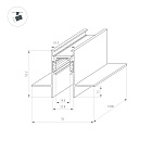 Трек встраиваемый MAG-ORIENT-TRACK-2652-FDW-1000 (BK) (Arlight, IP20 Металл, 3 года) Lednikoff