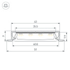 Профиль SL-LINIA40-F-H9-2000 ANOD (Arlight, Алюминий) Lednikoff