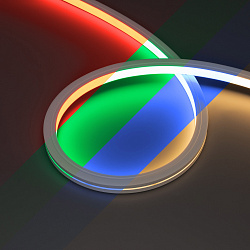 Светодиодная лента герметичная MOONLIGHT-PRO-TOP-X336-16x16mm 24V RGBW-Warm (12 W/m, IP67, 10m, wire x2) (Arlight, Вывод боковой, 5 лет)