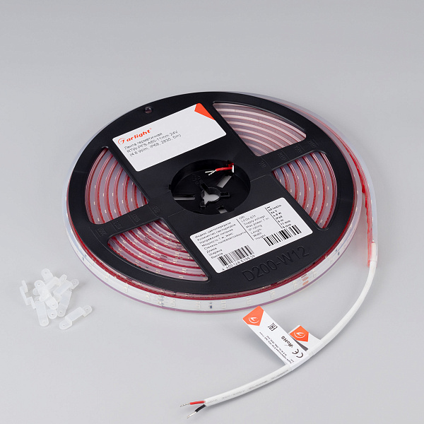Светодиодная лента герметичная RTW-PFS-A60-11mm 24V Red (4.8 W/m, IP68, 2835, 5m) (Arlight, -) Lednikoff