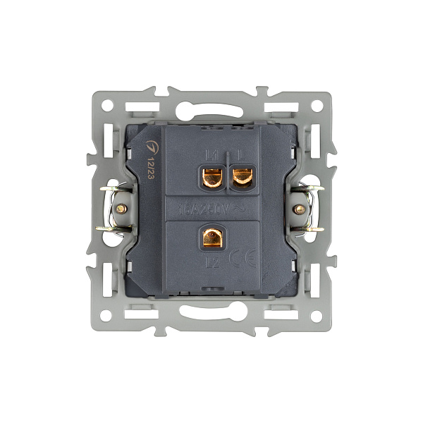 Механизм выключателя одноклавишный проходной SWT-MKP1-PL-BK (250V, 16A) (Arlight, -) Lednikoff