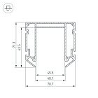 Профиль-держатель MAG-STRETCH-45-2000 (Arlight, Алюминий) Lednikoff