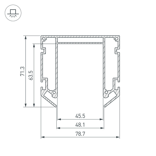 Профиль-держатель MAG-STRETCH-45-2000 (Arlight, Алюминий) Lednikoff