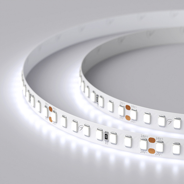 Светодиодная лента RT 2-5000 24V Cool 8K 2x (2835, 160 LED/m, LUX) (Arlight, 12 Вт/м, IP20) Lednikoff