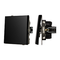 Механизм выключателя одноклавишный непроходной SWT-TENDO-MK01-PL-BK (230V, 10A) (Arlight, Черный)