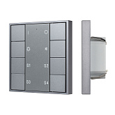 INTELLIGENT ARLIGHT Кнопочная панель DALI-201-23-1G-4SC-DIM-DT6-IN Silver (BUS, Frame) (IARL, IP20 Металл, 3 года)