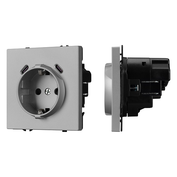 Механизм розетки с USB зарядкой SCT-NOBE-MUCC-SFPL-IS (230V, 16A) (Arlight, -) Lednikoff
