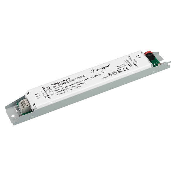 Блок питания ARV-SP24030-LONG-PFC-A (24V, 1.25A, 30W) (Arlight, IP20 Металл, 5 лет) Lednikoff