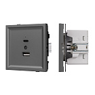 Механизм USB розетки SCT-TENDO-MUAC-SFPL-GR (5V, 3A, QC3) (Arlight, Матовый графитовый) Lednikoff