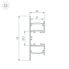 Профиль WALL-2575-DUAL-2000 ANOD BLACK (Arlight, Алюминий) Lednikoff