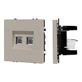 Механизм сдвоенной телефонной розетки SCT-NOBE-MTL2-SFPL-CA (RJ-11, 4C) (Arlight, Кашемир)